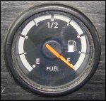 Photo of fuel tank gauge in a big truck.