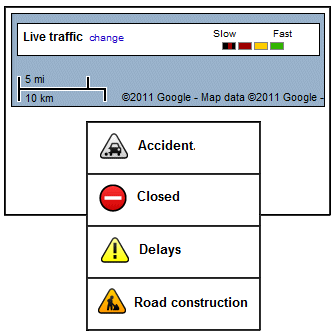 Google Maps Live Traffic Indicator