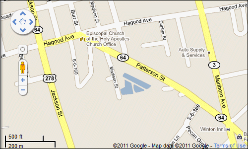 A map showing a sharp turn in Barnwell, SC