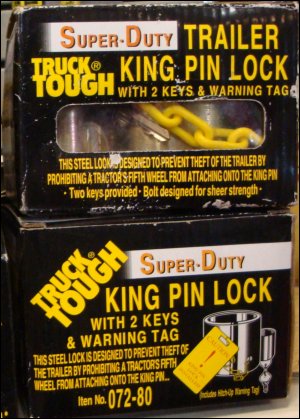 The Truck Tough brand of king pin lock, Super-Duty version.