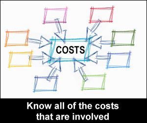 Know all of the costs that are involved.