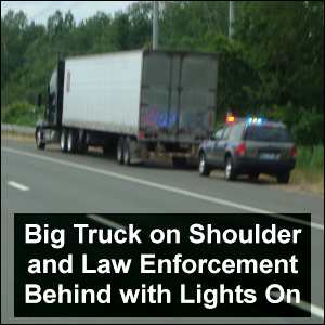 Law enforcement has pulled over a professional truck driver.