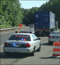 Law enforcement has pulled over a trucker and four-wheeler.