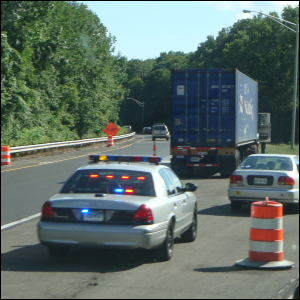 Law enforcement has pulled over a trucker and four-wheeler.