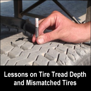 Lessons on Tire Tread Depth and Mismatched Tires.