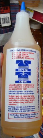 Lucas Upper Cylinder Lubricant quart back label