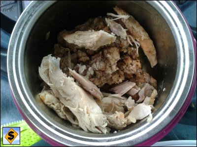Mike reported that everything in the Lunch Crock bowl was hot, down to the bread dressing in the bottom.