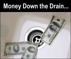 Money going down the drain