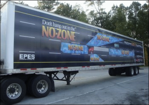 A trailer advertising the No Zone.