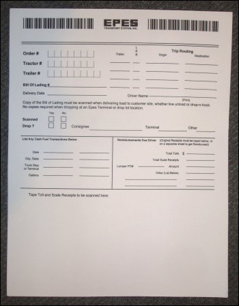 A pad of blank sheets for scanning in documents to expedite payment.