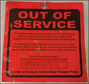 An Out of Service tag