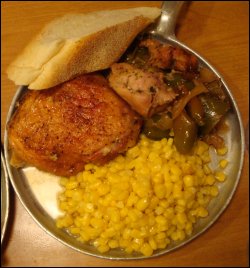 Mike's second plate of entrees and vegetables at the Petro Iron Skillet in Bordentown, NJ.