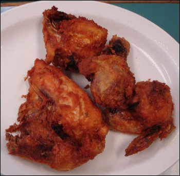 The re-order of fried chicken that Mike got at the Buckhorn Restaurant at the Paulsboro Travel Plaza in Paulsboro, NJ.