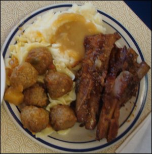 Mike's first entrees and sides plate at the Country Pride Restaurant at the TA in Wheeling, WV.