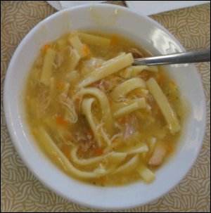 Mike's bowl of chicken noodle soup at the Country Pride Restaurant at the TA in Wheeling, WV.