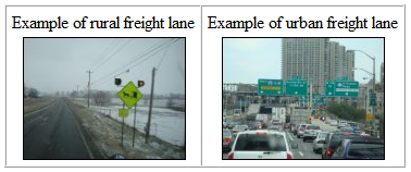 Examples of rural versus urban freight lanes.