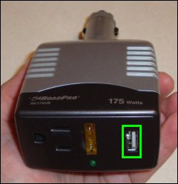 RoadPro 175 watt DC to AC and USB adapter.