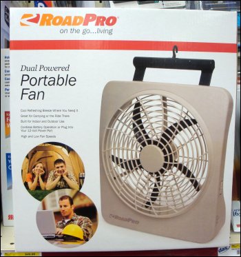 RoadPro Portable Fan, Dual-Powered, 10-Inch