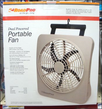 RoadPro Portable Fan, Dual-Powered, 10-Inch