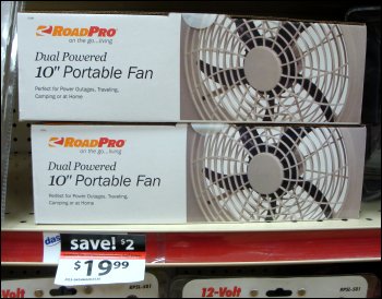 RoadPro Portable Fan, Dual-Powered, 10-Inch