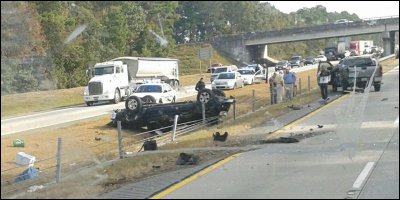 Accident on I-16 near Savannah, GA, on 11/12/2013