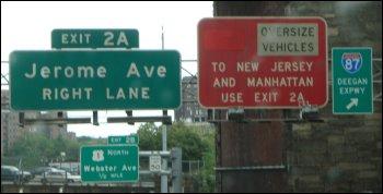 Oversized vehicle sign in New York City.