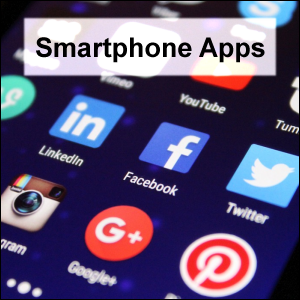 Smartphone Apps. Icons for applications on a Smartphone screen.