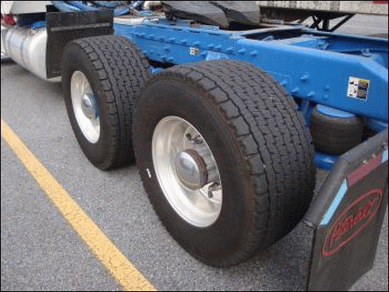 Super single tires installed on a tractor.