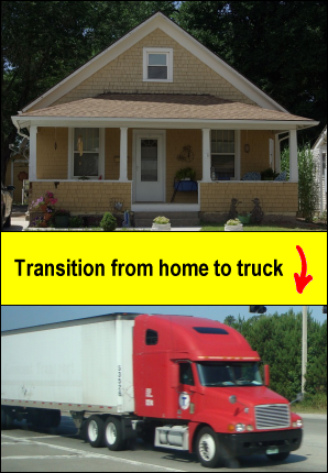 Moving from a residence into a semi tractor trailer full time.