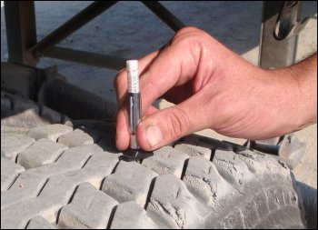 Measuring tread on outside center.