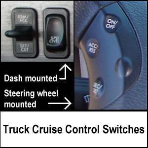Truck cruise control switches.