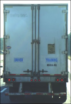 A truck used in truck driver training school.