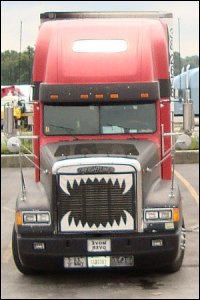 Truck teeth bug screen on truck: Jaws