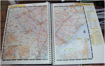 Map of South Carolina in a Large Scale Motor Carriers Road Atlas.