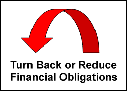 Turn back or reduce financial obligations.
