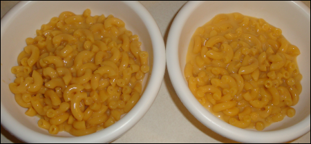 The servings of Cheesy Mac when cooked are not very big.
