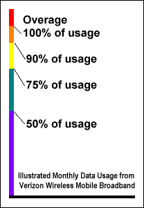 Illustrated Monthly Data Usage from Verizon Wireless Mobile Broadband