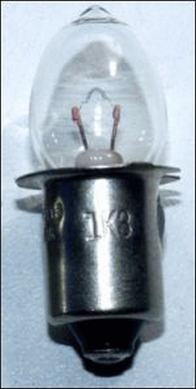 A flashlight bulb.
