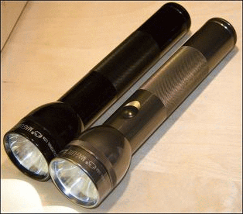 Two plain flashlights