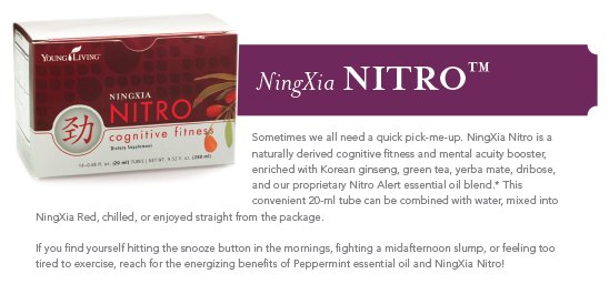 Young Living's Ningxia Nitro for energizing.