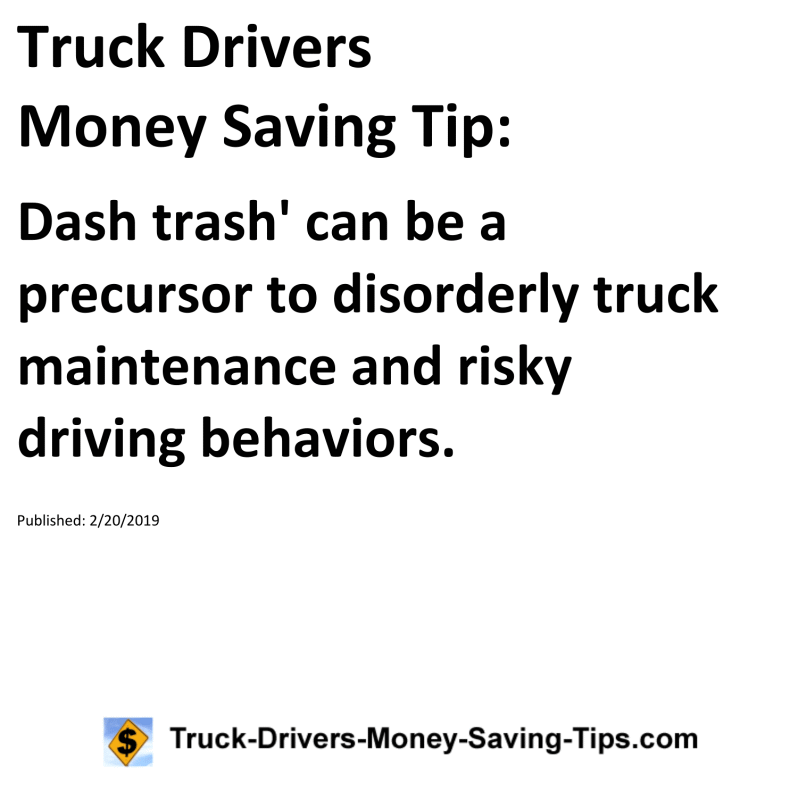 Truck Drivers Money Saving Tip for 02-20-2019