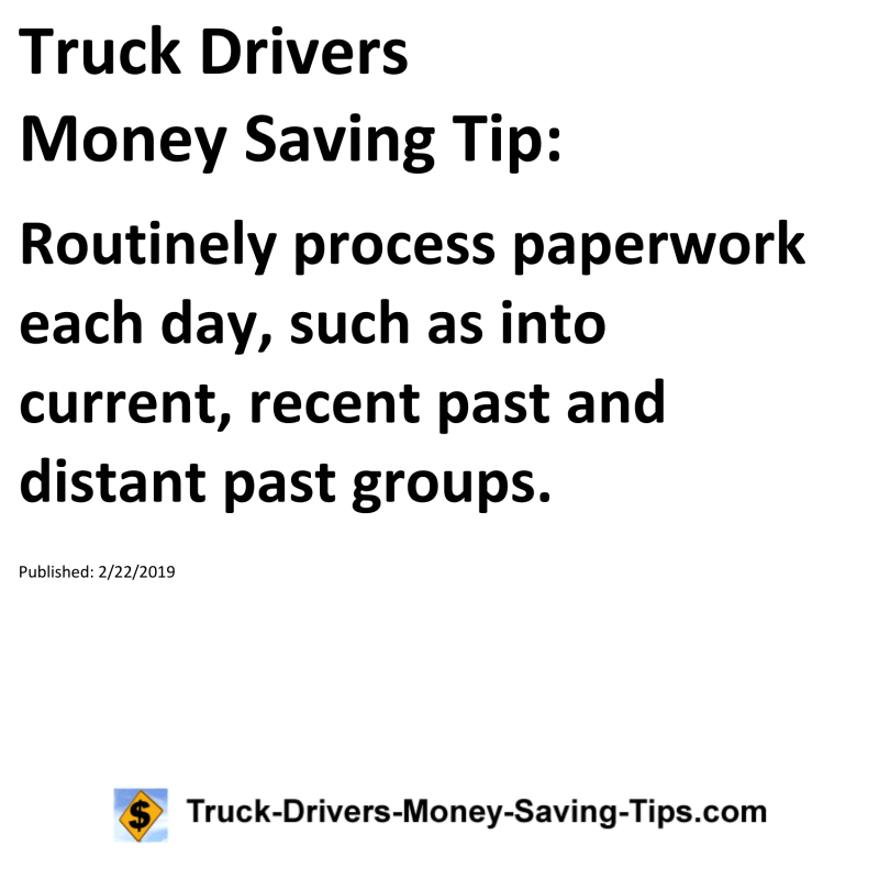 Truck Drivers Money Saving Tip for 02-22-2019