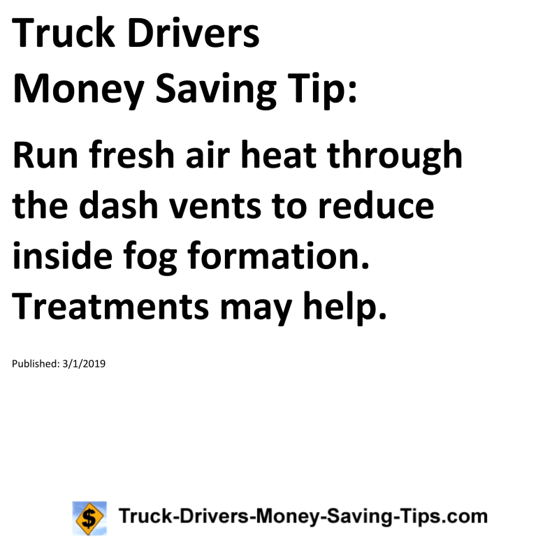 Truck Drivers Money Saving Tip for 03-01-2019