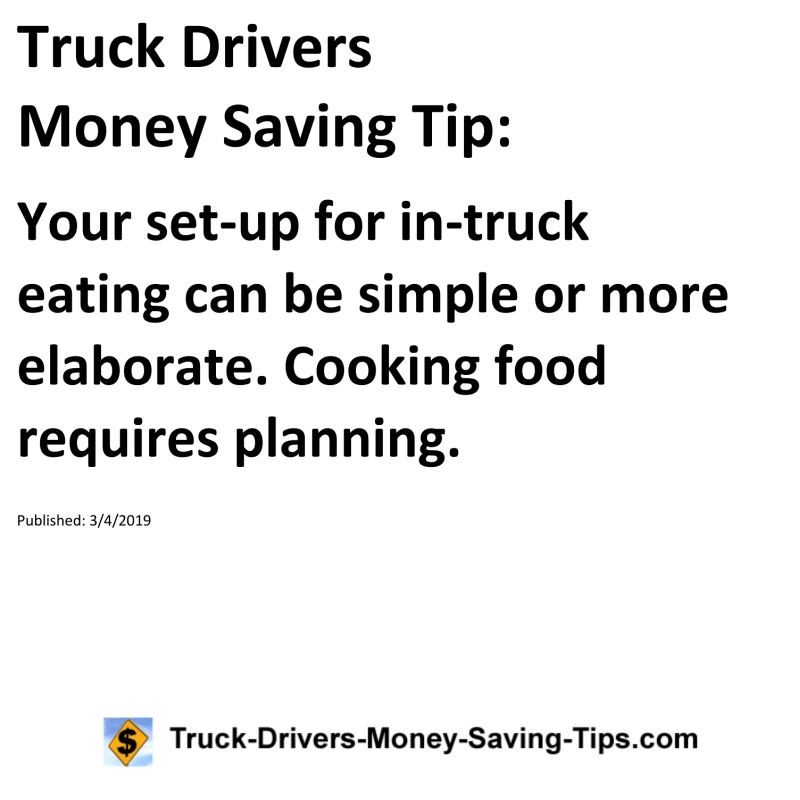 Truck Drivers Money Saving Tip for 03-04-2019