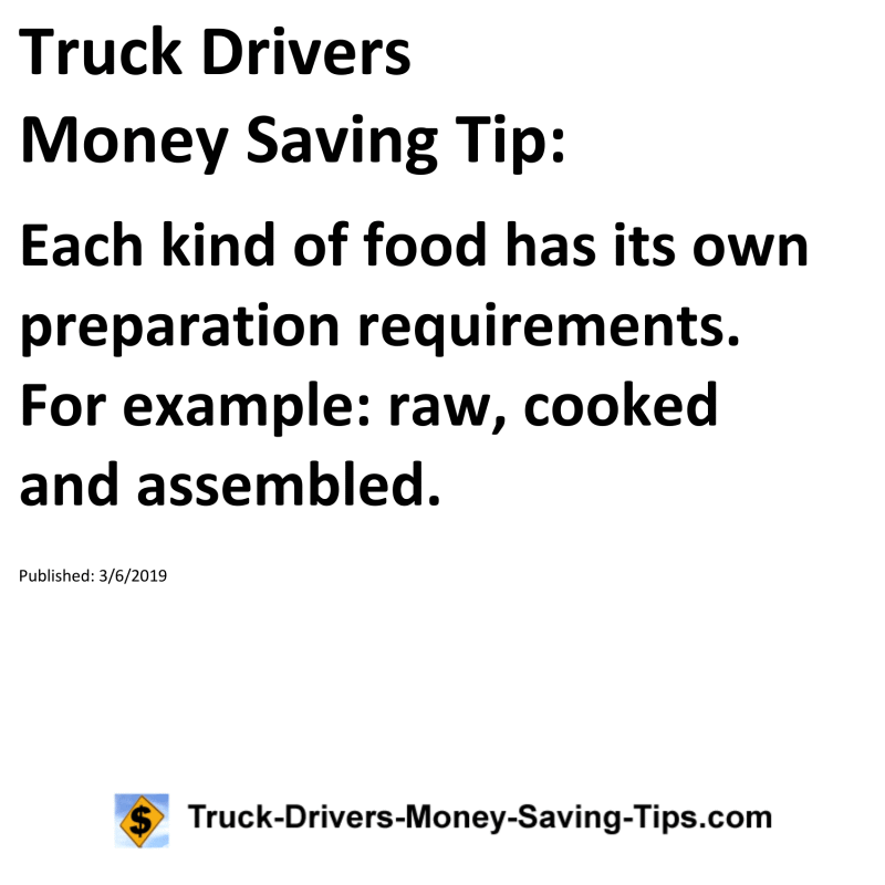 Truck Drivers Money Saving Tip for 03-06-2019