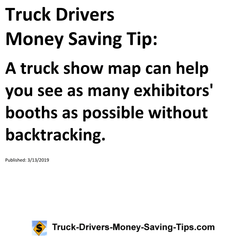 Truck Drivers Money Saving Tip for 03-13-2019