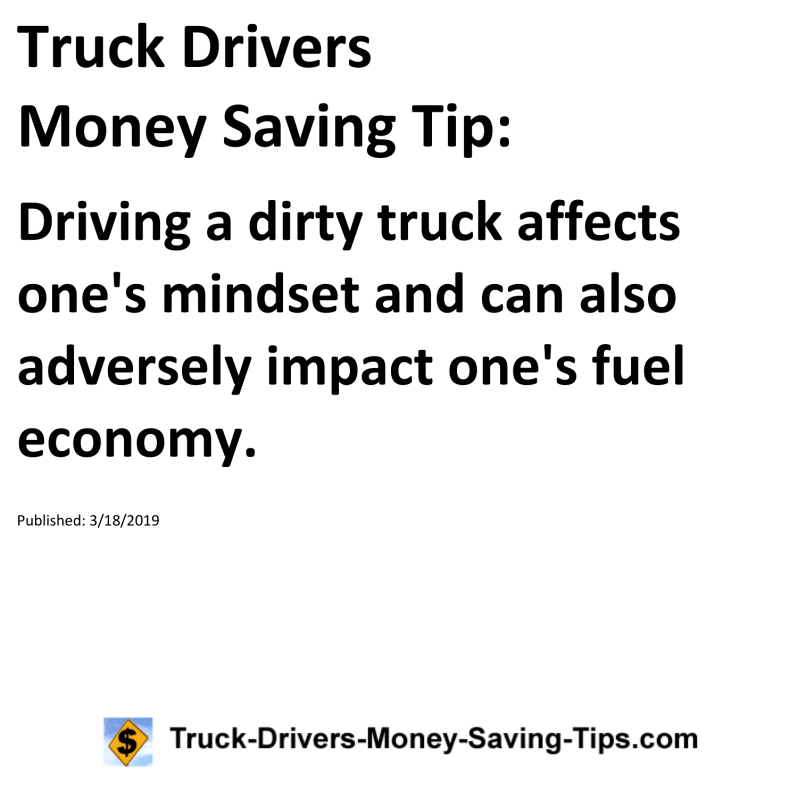 Truck Drivers Money Saving Tip for 03-18-2019