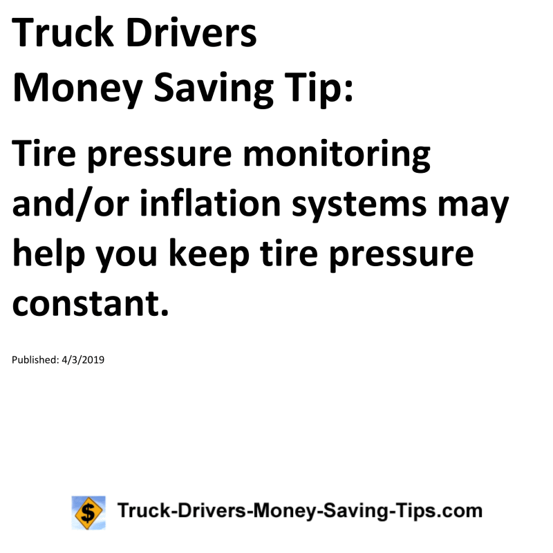 Truck Drivers Money Saving Tip for 04-03-2019