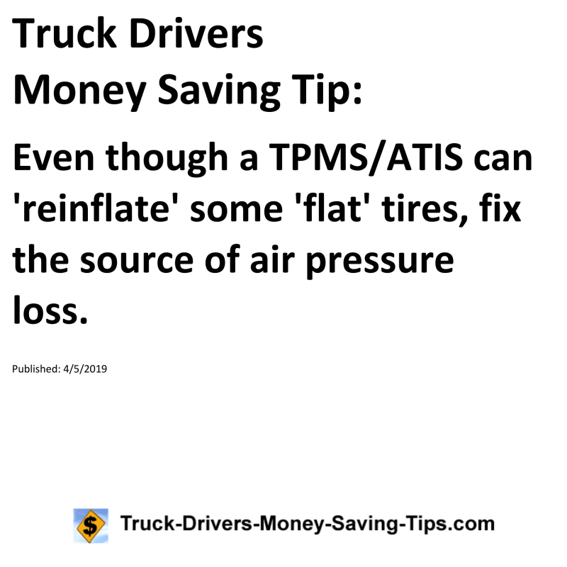 Truck Drivers Money Saving Tip for 04-05-2019