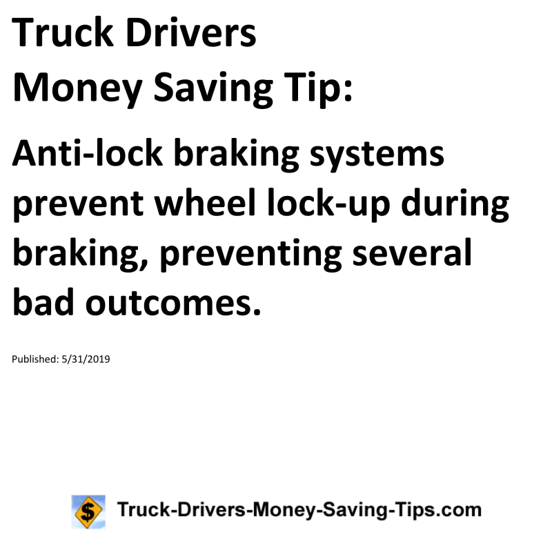 Truck Drivers Money Saving Tip for 05-31-2019